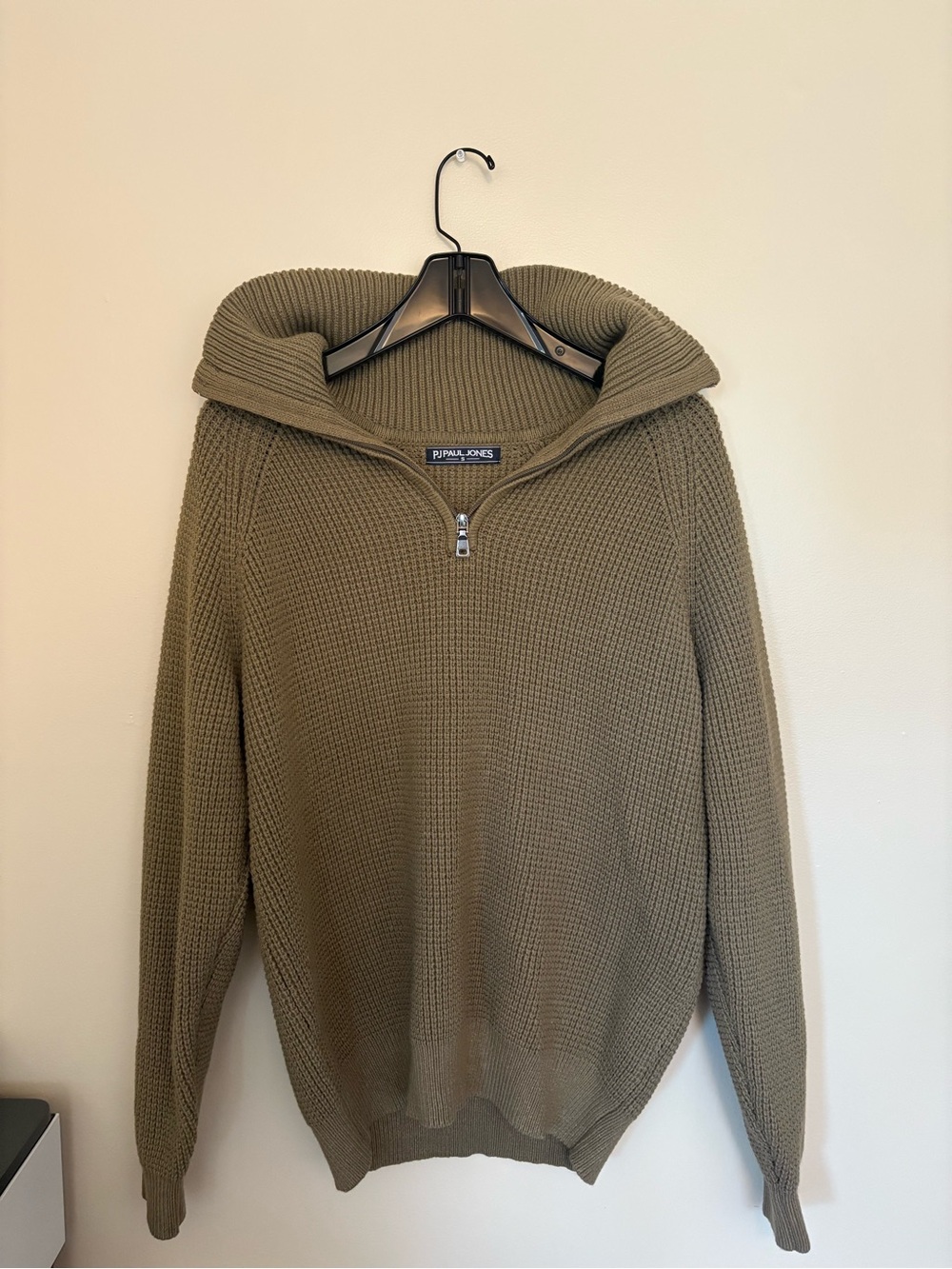 Polo by Ralph Lauren Olive Zip-Knit Half-Zip Sweater